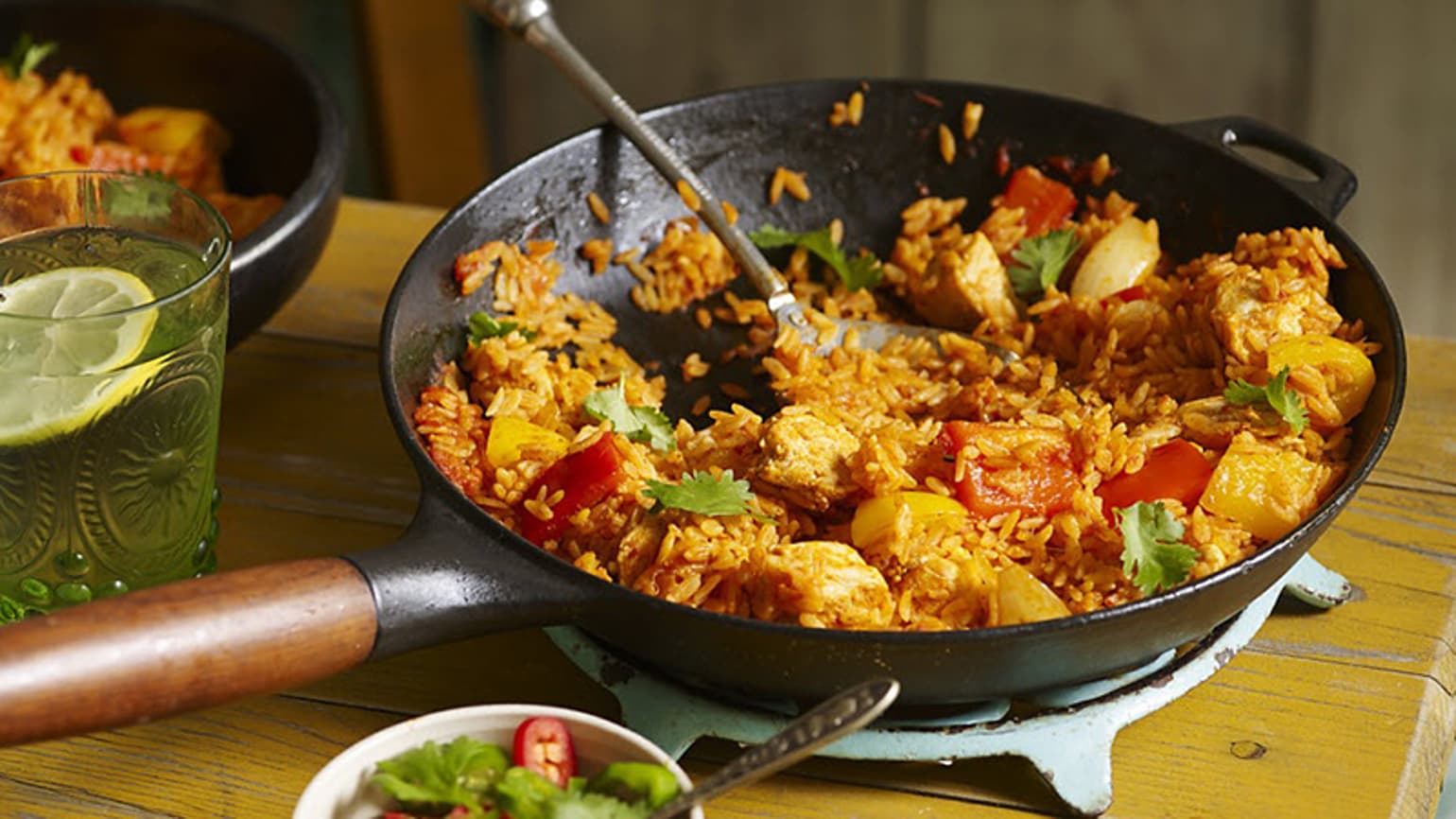 chilli and garlic one pan rice meal